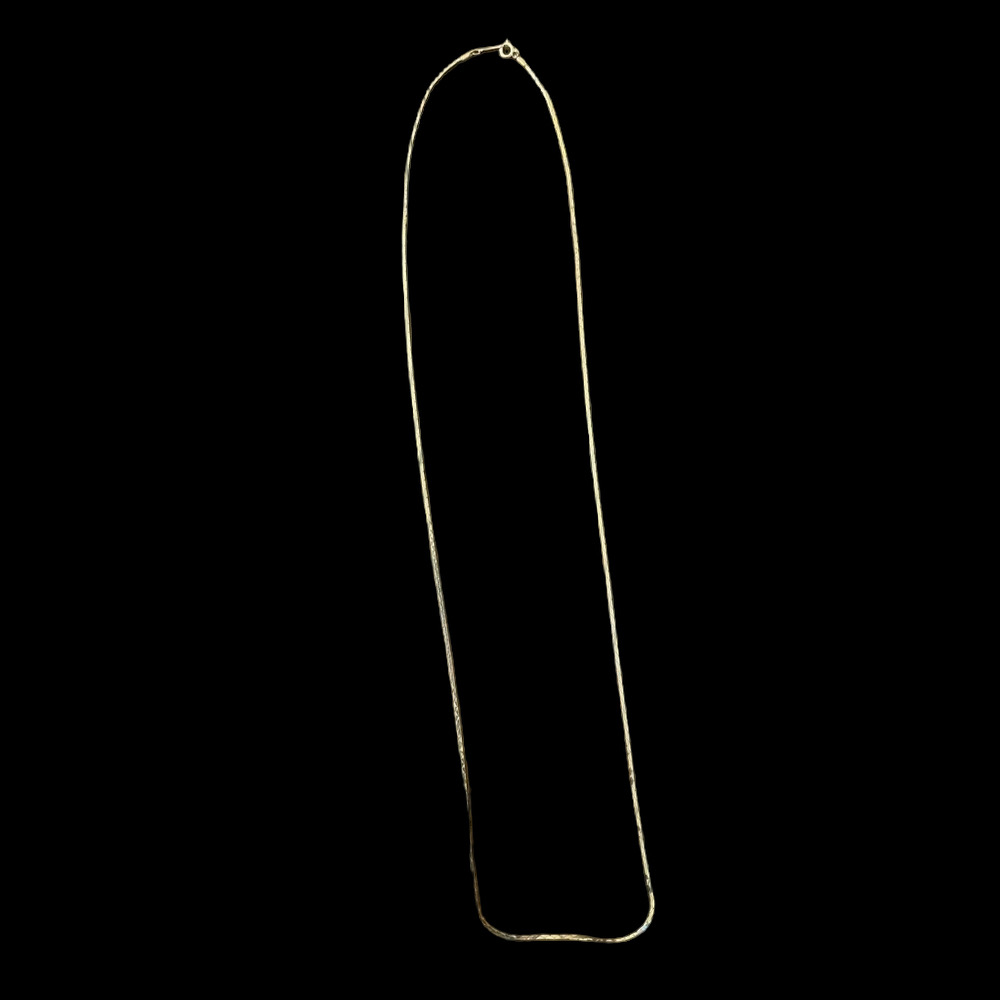 Vintage D’orlan Signed Gold Plated Herringbone Flat Link Chain Necklace